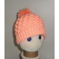 Ski hat #h child pom pom trellis crochet 20 inc...