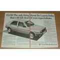 1982 2pg Lancia Delta Car Ad - Fall Short Expectations!