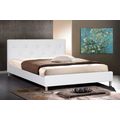 White Or Black Faux Leather Queen Bed Frame Cry...