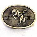 1970s Bucking Bronco Belt Buckle Rodeo Horse We...