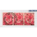AFRICA SOUTH 1913 ONE PENNY 1d SG4 STRIP x3 STA...