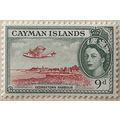 Cayman Islands QEII 1954 9d Scarlet & Bluish Gr...