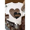 White Leopard LOVE Double Heart Printed Valenti...