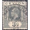 Ceylon 1911 - SG339 - 3c green - KGV - used