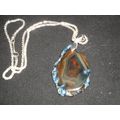 Beautiful reversible freeform banded agate pend...