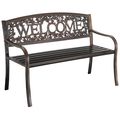 Outdoor Weather Resistant Metal Garden Bench wi...
