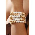 White 5pcs Pearl Beaded Bracelet Set