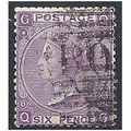 1869 SG109 6d Mauve Plate 8 Good++ Used Check L...