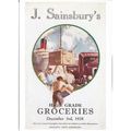 Price list for Sainsbury's groceries, 1928.