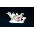 Lefton white leaf sleigh ashtray ash tray appli...