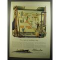 1952 Italian Line Cruise Ad - These men are building a ship