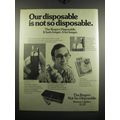 1972 Rogers Disposable Lighter Ad - Our disposable is not so disposable