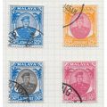 JOHORE SULTAN SIR IBRAHIM MALAYA 1949 4 STAMP L...