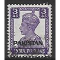 PAKISTAN 1947 KING GEORGE VI 3a VIOLET SG7 FINE...