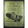 1957 Royal Air Force Ad - Flying in the missile age
