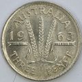 AUSTRALIA 1963 Threepence 50% Silver (H - D)