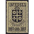 St Lucia KGVI 1938-48 10s Black Yellow Device S...