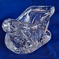 Christmas Santa SLEIGH Lead Crystal CANDLE HOLD...