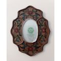 SMALL ORNATE HAND PAINTED WALL MIRROR RED FLOWE...