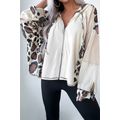 Apricot Oversized Leopard Contrast Mixed Textur...