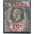 Ceylon 1922 SG353 50c Black & Scarlet.Fine Used.