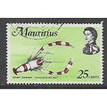 MAURITIUS 1969 MARINE LIFE 25c SPINY SHRIMP RED...
