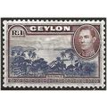 Ceylon 1938 SG395 1 Rupee Blue-Violet & Chocola...