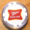 Miller High Life Beer Poker Chip Golf Ball Mark...