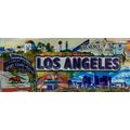 Los Angeles with Raised Icon Fridge Magnet