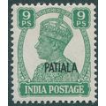 Patiala 1942 9p green SG 105 unused