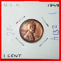 WHEAT PENNY (1909-1958):USA★1 CENT 1949! LINCOL...