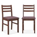 Set of 2 Modern Mid-Century Wood Dining Chairs ...