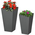 Set of 2 Modern Lightweight Outdoor Flower Pot ...