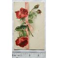 1918 Greetings postcard - Red Roses