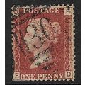 GB 1858 QUEEN VICTORIA 1d RED PLATE 156 USED SG...