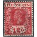 Ceylon 1925 SG347 12c Rose-Scarlet Fine Used . ..