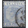 St Lucia 1891 SG46 2 1/2d Ultramarine Wmk Crown...