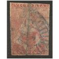 Victoria 1851 SG12 1d Reddish-Brown (White Veil...