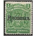 Rhodesia 1909 SG100 1/2d Green RHODESIA Mounted...
