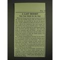1903 Postum Grape-Nuts Ad - A Last Resort