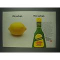1985 Borden ReaLemon Lemon Juice Ad - Old Package. New Package