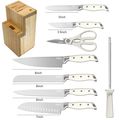 Chef Lover White Knife Set 9 Piece Razor Sharp ...