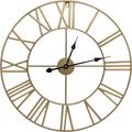 Round 24-inch Decorative Gold Metal Wall Clock ...