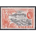 Nigeria QEII 1953-58 5s Black Red-Orange Palm O...