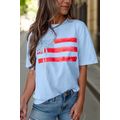 Myosotis Flag Bow Graphic Crewneck Tee