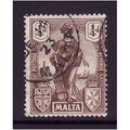 MALTA 1922 SG 123 1/4d CHOCOLATE BROWN FINE USED
