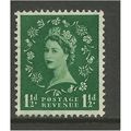 GB 1952 QE2 1 1/2d Green Wilding No Gum wmk 153...