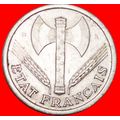 AXE & GRAIN SPRIGS: FRANCE ★ 2 FRANCS 1944B! VI...