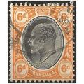 Transvaal 1908 SG266 6d Black & Orange Fine Use...