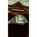 Art Deco 14k White Gold Engagement .20ct Brilli...
